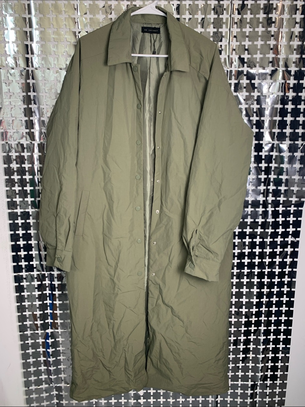 No Vacancy Olive Green Long Trench Coat
